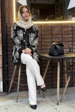 مانتو لینن سوزندوزی ستاره - Image 5