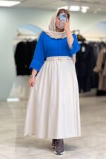 دامن لینن چین دار - Image 3