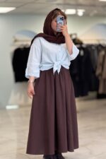 دامن لینن چین دار - Image 2