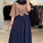 دامن لینن چین دار