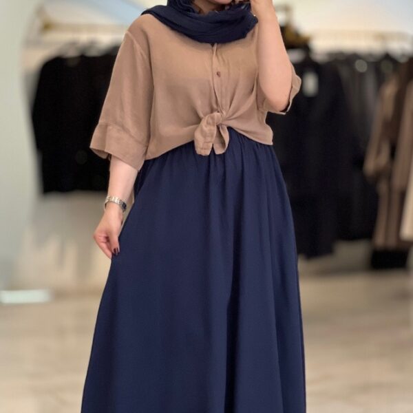 دامن لینن چین دار